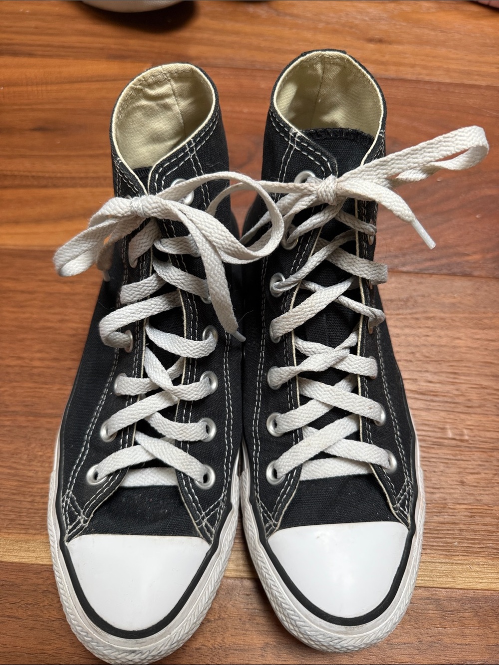 Classic High-Top Canvas Sneakers - Black